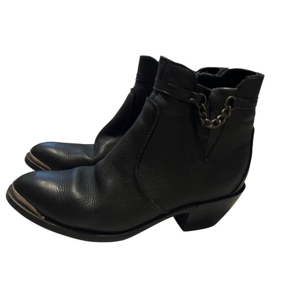 Durango Women's Black Leather 5" Side Zip Moto Ankle Boots Size 6.5 M - Picture 3 of 8